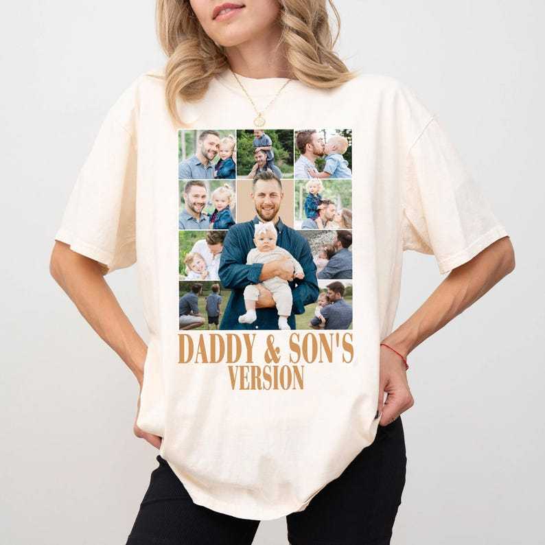 Personalized Daddy And Son Photo Shirt,First Fathers Day Gift