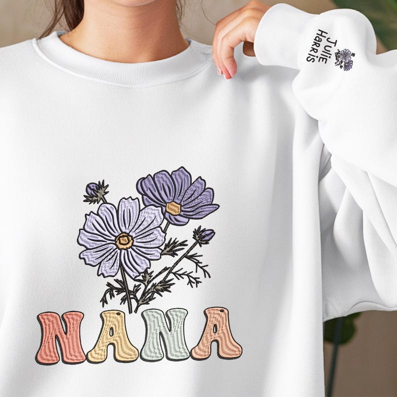 Custom Birth Month Flower Sweatshirt, Gift for Mom, Grandma
