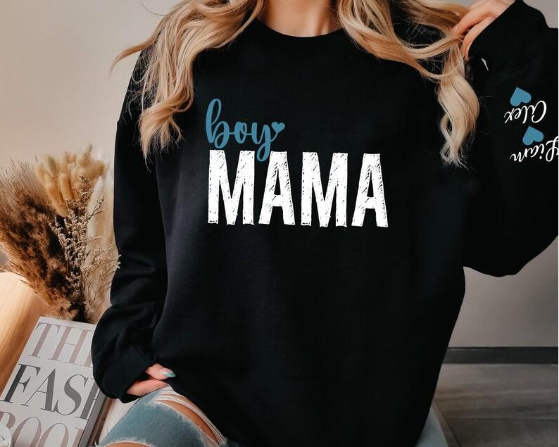 Custom Boy Mom Girl Mom Sweatshirt Mom Birthday Gift