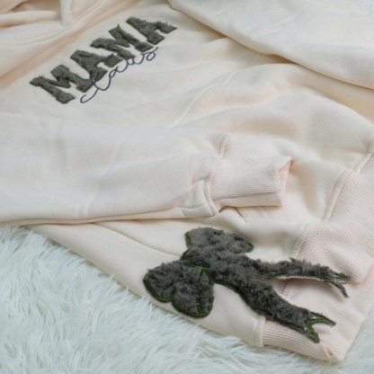 Custom Embroidered Vintage Mom Hoodie with Side Bow