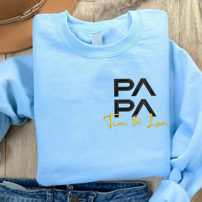 Customized Embroidered Papa Sweatshirt