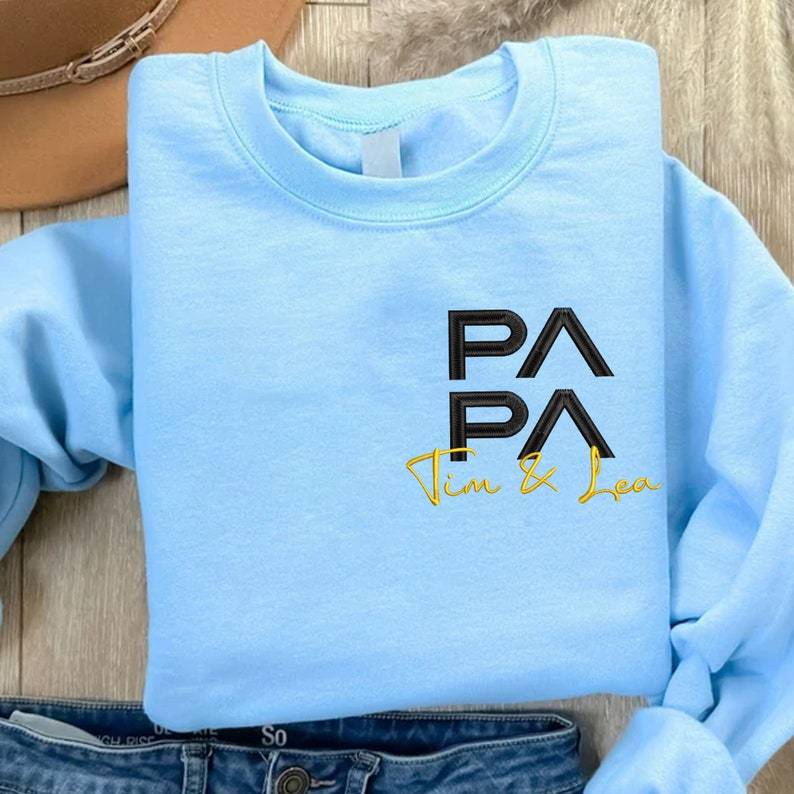 Customized Embroidered Papa Sweatshirt