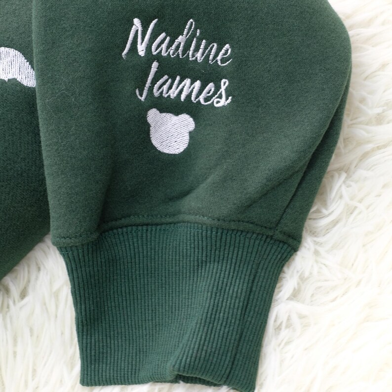 Personalized Mama Bear Embroidered Sweatshirt Mama With Kid Name On Sleeve