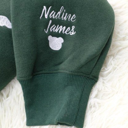 Personalized Mama Bear Embroidered Sweatshirt Mama With Kid Name On Sleeve