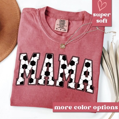 Custom Comfort Colors Cute Soccer Mama Shirt, Mothers day Gift For Soccer Mom