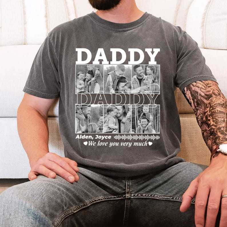 Custom Photo Vintage Dad T-shirt, Best Gift For Father's Day