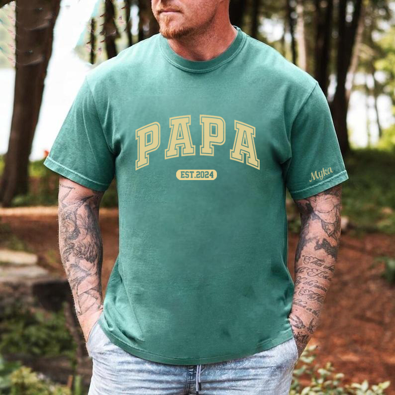 Custom Comfort Colors Dad Tshirt, Est Date Daddy T Shirt, Gift for Fathers Day