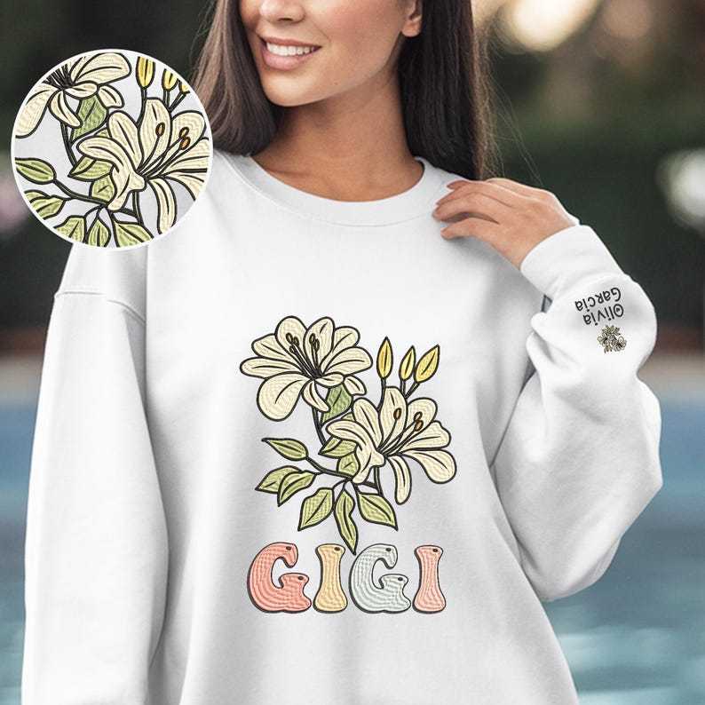 Custom Birth Month Flower Sweatshirt, Gift for Mom, Grandma