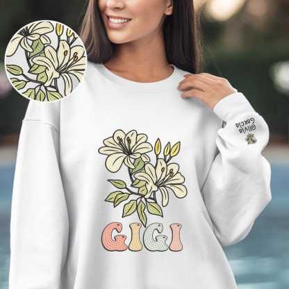 Custom Birth Month Flower Sweatshirt, Gift for Mom, Grandma