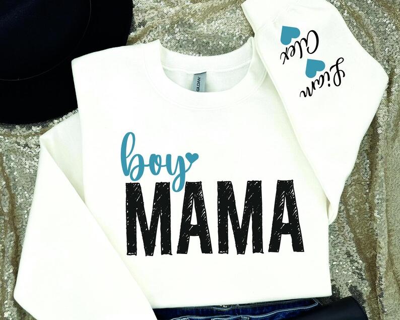 Custom Boy Mom Girl Mom Sweatshirt Mom Birthday Gift