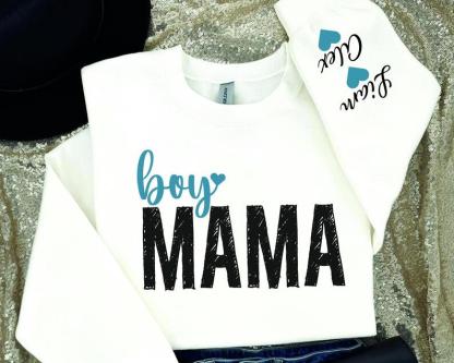 Custom Boy Mom Girl Mom Sweatshirt Mom Birthday Gift