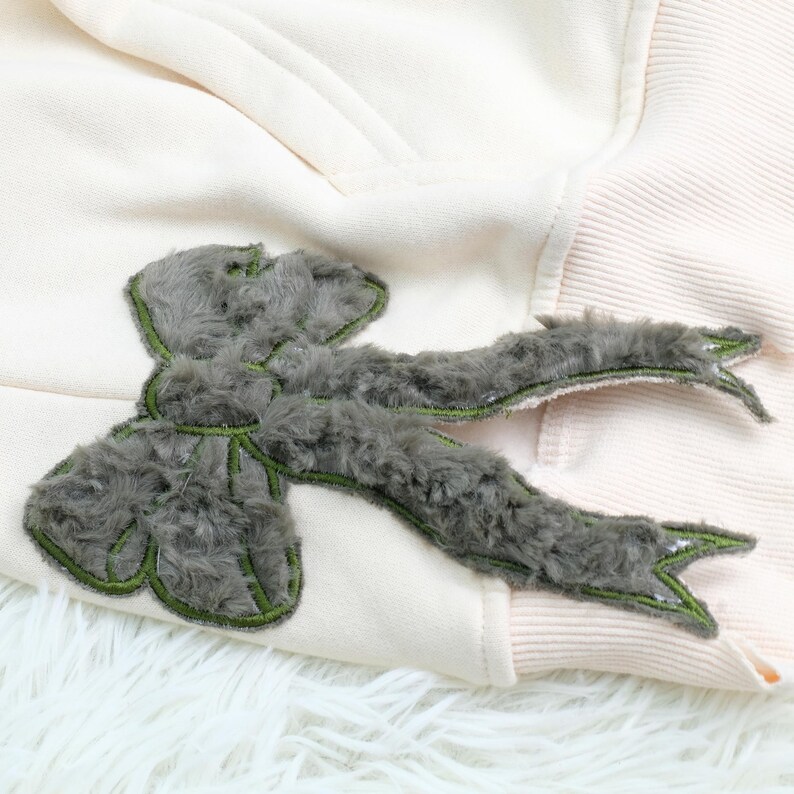 Custom Embroidered Vintage Mom Hoodie with Side Bow