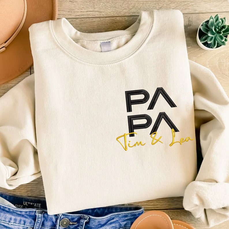 Customized Embroidered Papa Sweatshirt