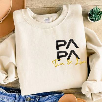 Customized Embroidered Papa Sweatshirt