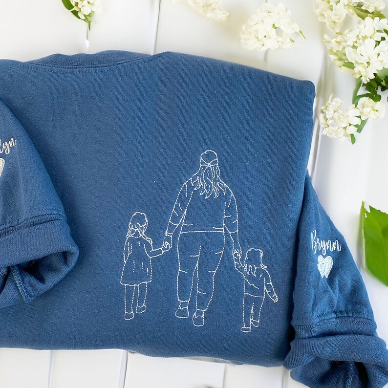 Dad Photo Hoodie - Custom Embroidered Portrait From Photo Sweatshirt