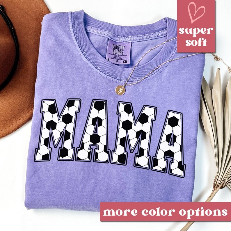 Custom Comfort Colors Cute Soccer Mama Shirt, Mothers day Gift For Soccer Mom