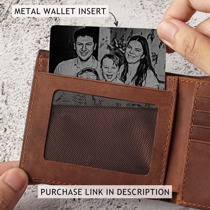 Engraved Wallet For Dad, Personalized Leather Wallet, Gift for Father