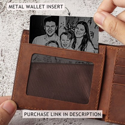 Engraved Wallet For Dad, Personalized Leather Wallet, Gift for Father