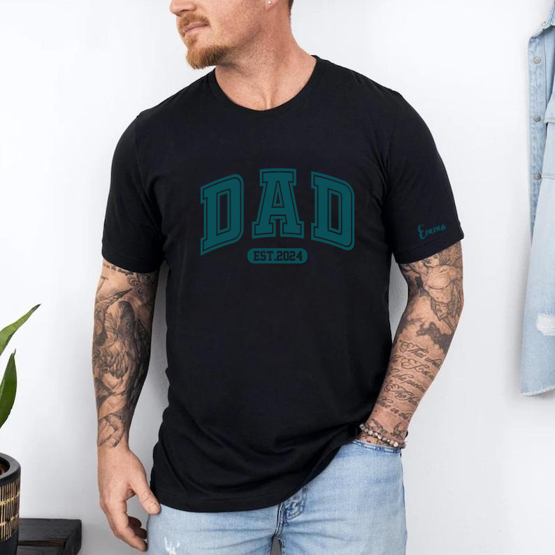 Custom Comfort Colors Dad Tshirt, Est Date Daddy T Shirt, Gift for Fathers Day