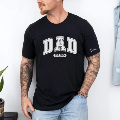 Custom Comfort Colors Dad Tshirt, Est Date Daddy T Shirt, Gift for Fathers Day