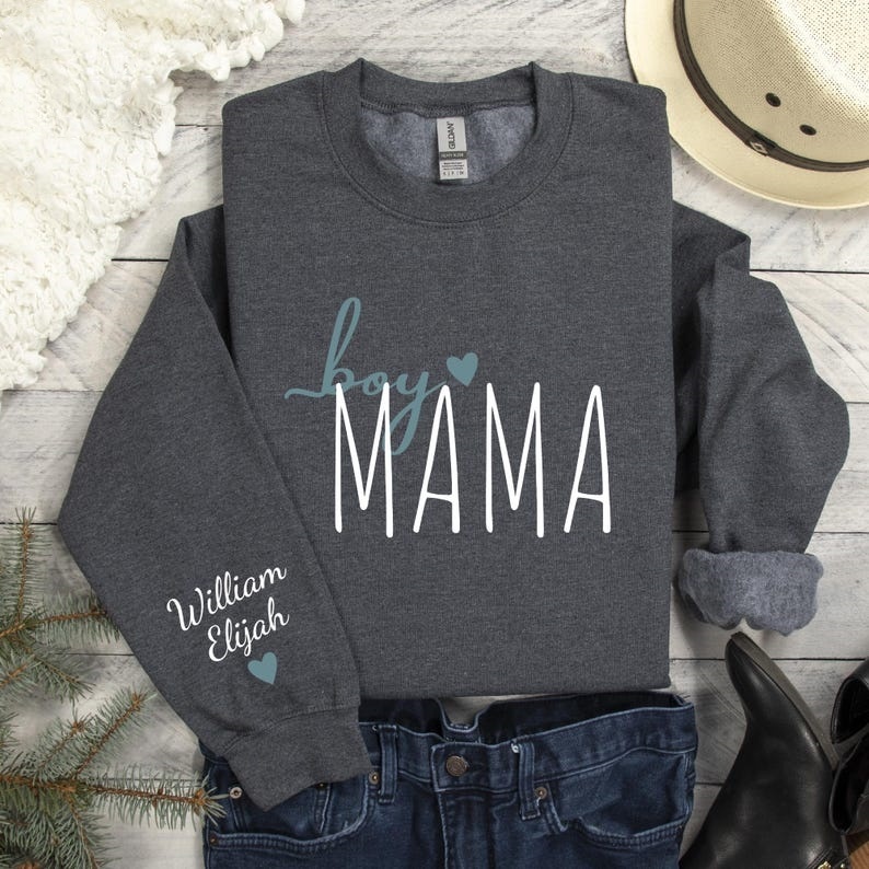 Personalized Boy Mama Girl Mama Sweatshirt With Kid Names