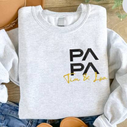 Customized Embroidered Papa Sweatshirt
