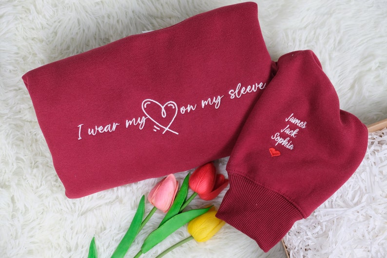 Custom I Wear My Heart On My Sleeve With Kids Names