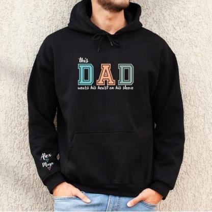 This Dad Wears Her Heart On Her Sleeve Custom Shirt As A Father's Day Gift For Dad!