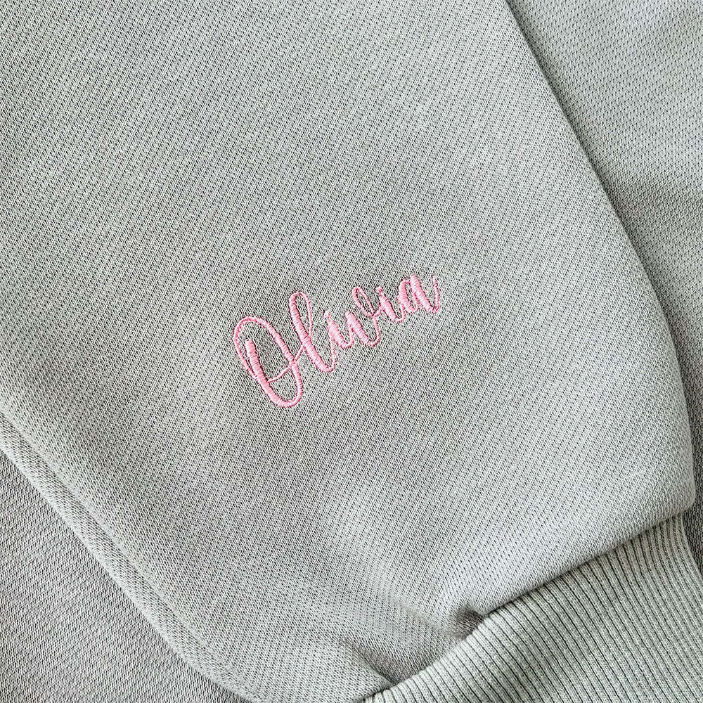 Custom Mama in Family Portrait Photo Full Embroidered Sweatshirt