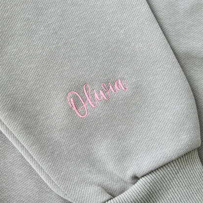 Custom Mama in Family Portrait Photo Full Embroidered Sweatshirt