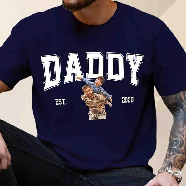 Personalized Dad Portrait Shirt, Daddy Est Shirt,Fathers Day Gifts For Husband Daddy