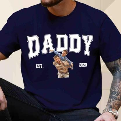 Personalized Dad Portrait Shirt, Daddy Est Shirt,Fathers Day Gifts For Husband Daddy