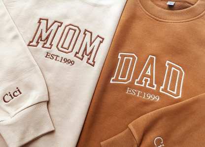 Custom Mama  Embroidery Sweatshirt With Kid's Name Mother's Day