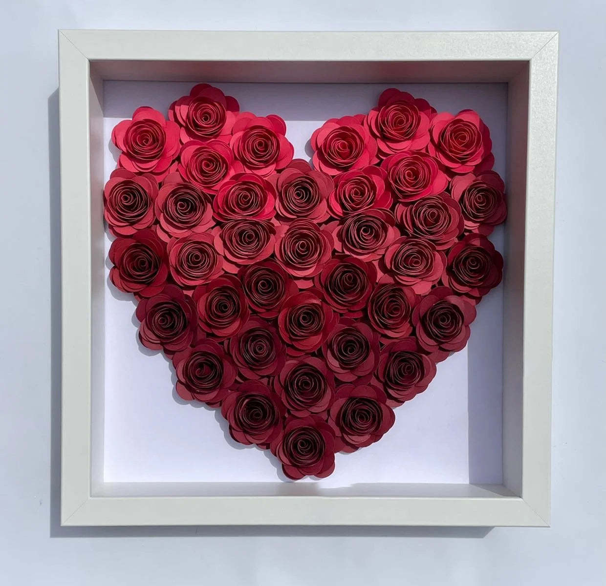 Ombre Heart Shaped Flower Box | Valentine's Day | Customized Cardstock Shadow Box