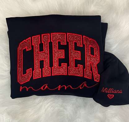 Custom CHEER MAMA Glitter Embroidered Sweatshirt Mother’s Day