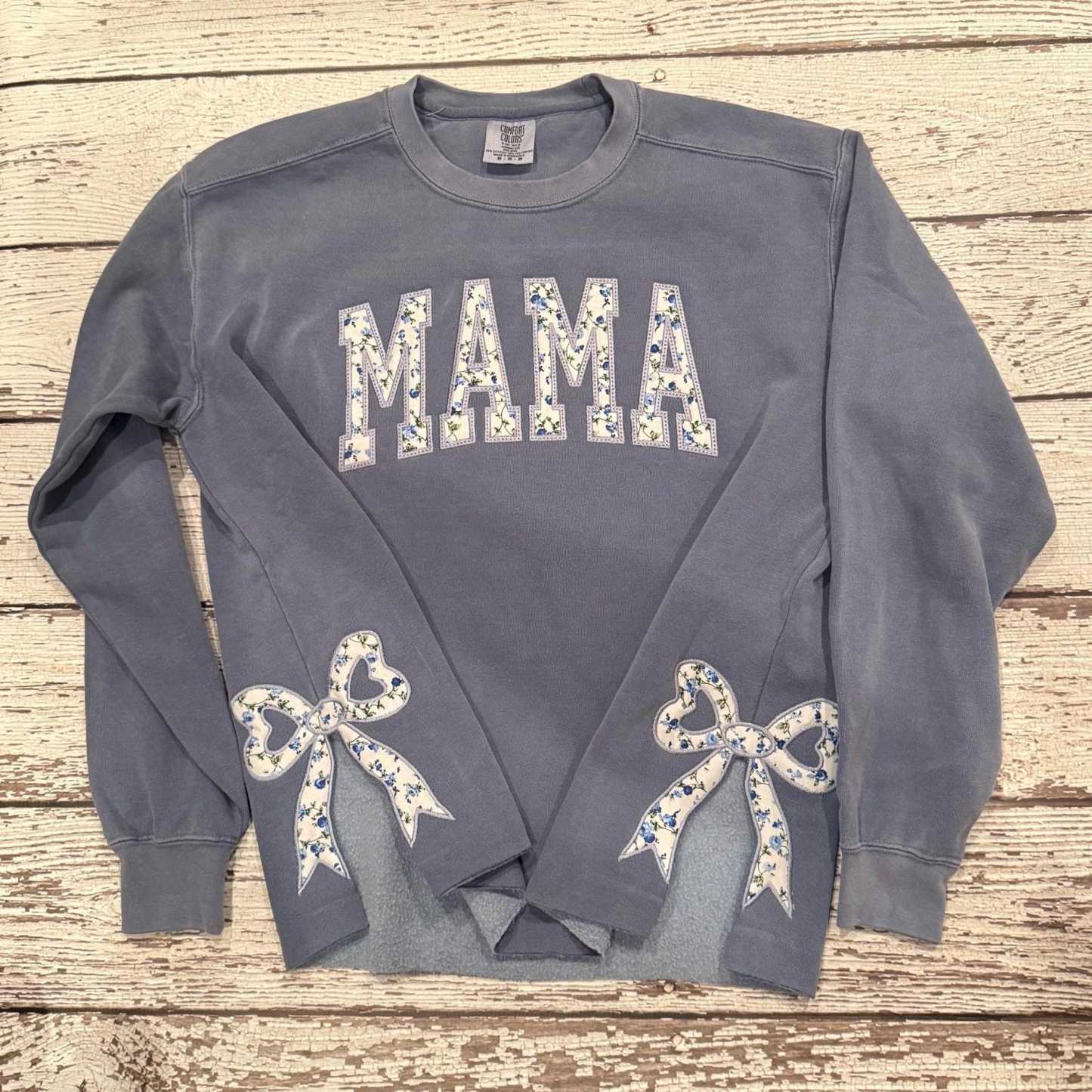 Mama Sweatshirt Side Bow Mother’s Day Sweatshirt Cut-Out Coquette Bow Pullover