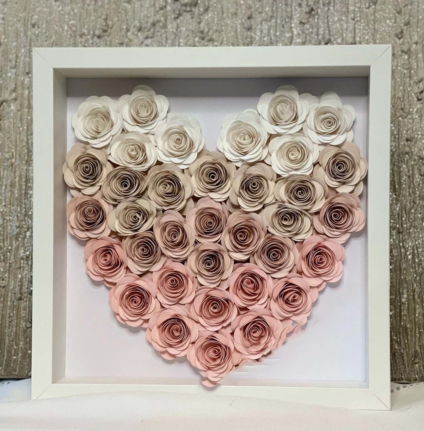 Ombre Heart Shaped Flower Box | Valentine's Day | Customized Cardstock Shadow Box