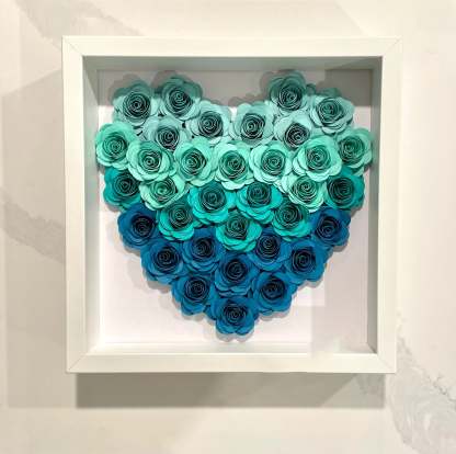 Ombre Heart Shaped Flower Box | Valentine's Day | Customized Cardstock Shadow Box