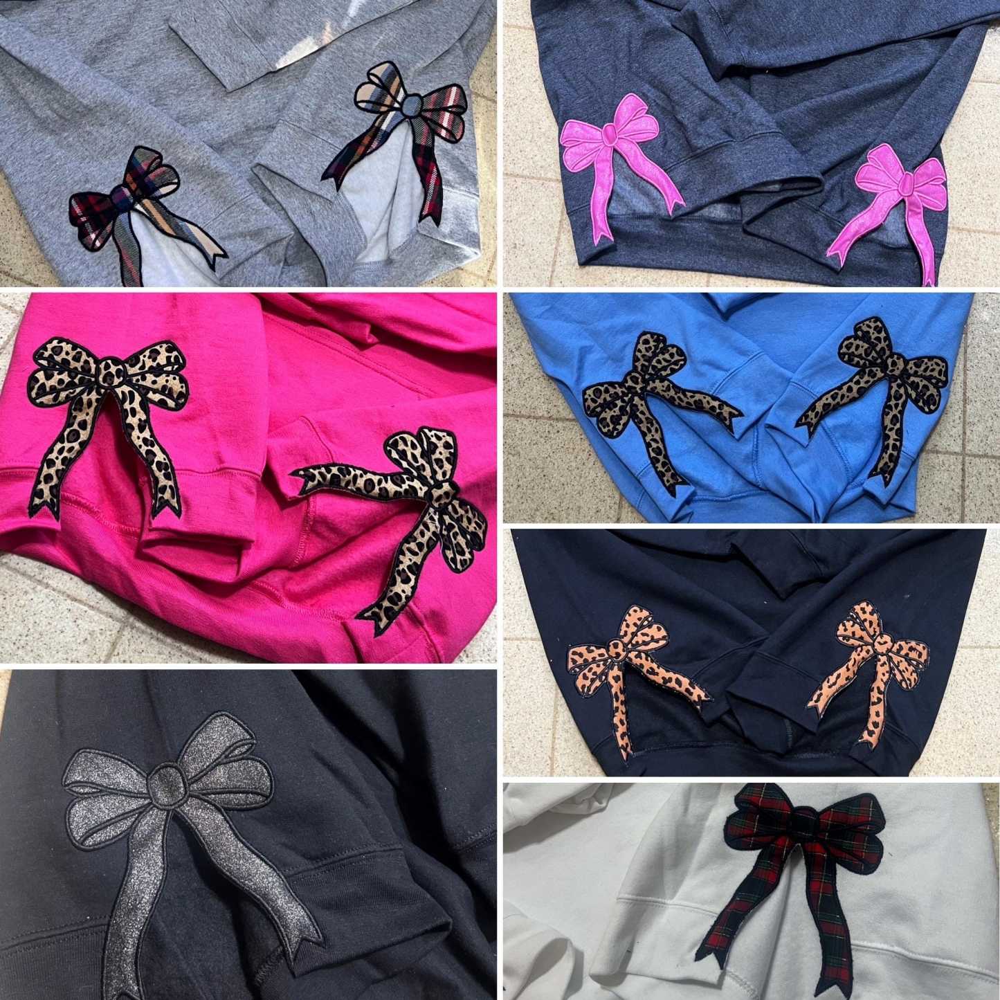 Custom Glitter Embroidered Bow Mom Sweatshirt Viral Side Bow Sweatshirt Personalized Mother's Day Gift