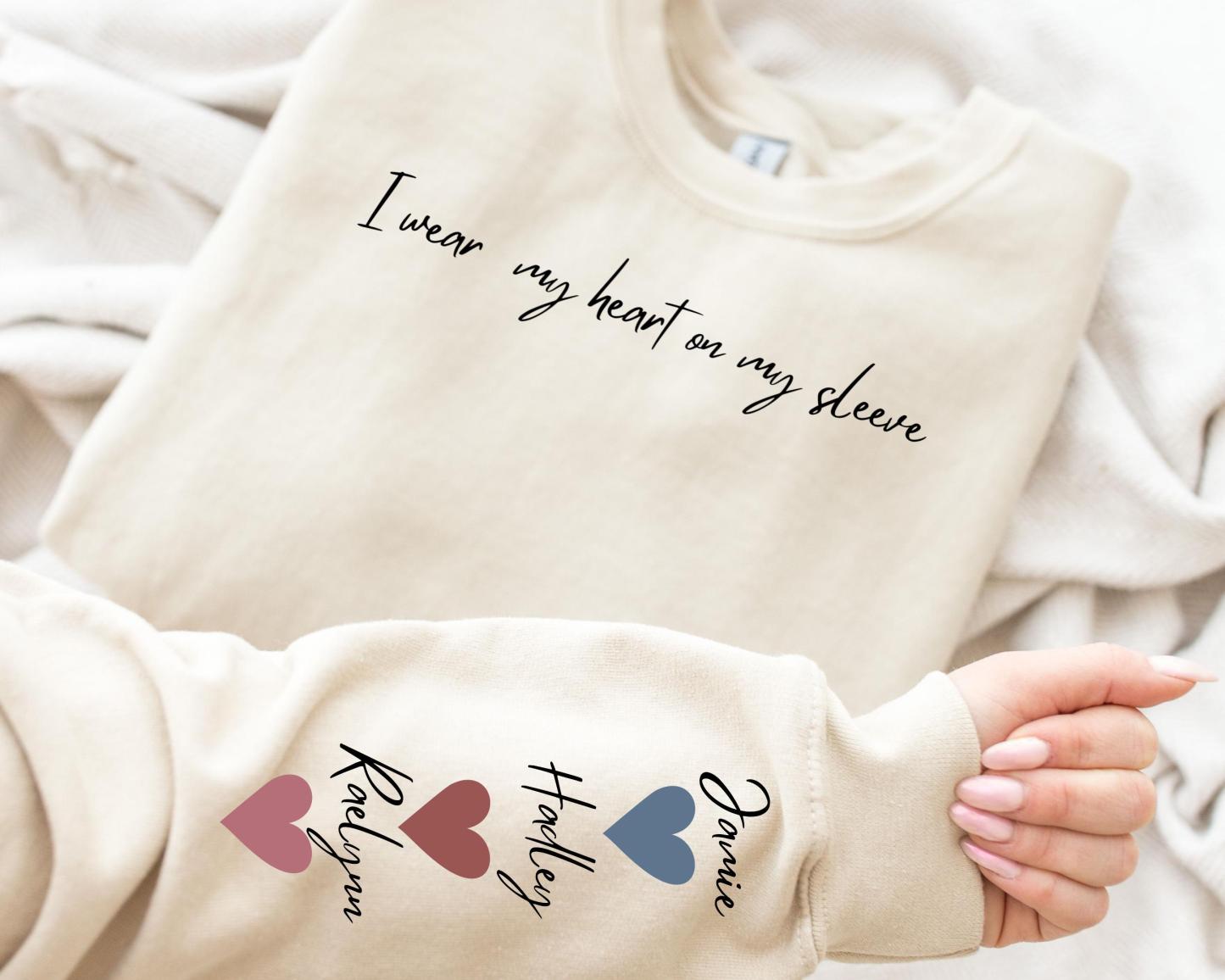 Custom Mama Sweatshirt with Kid Name on Sleeve Personalized Mom Sweatshirt Minimalist Momma Sweater Mothers Day Gift