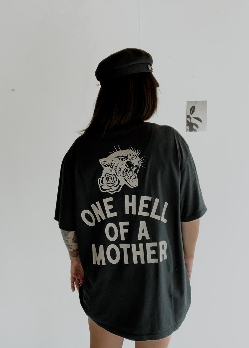 One Hell of A Mother Tee, Trendy Mom Life Tee, Grunge shirt, Comfort colors tee, Mothers Day gift image 2