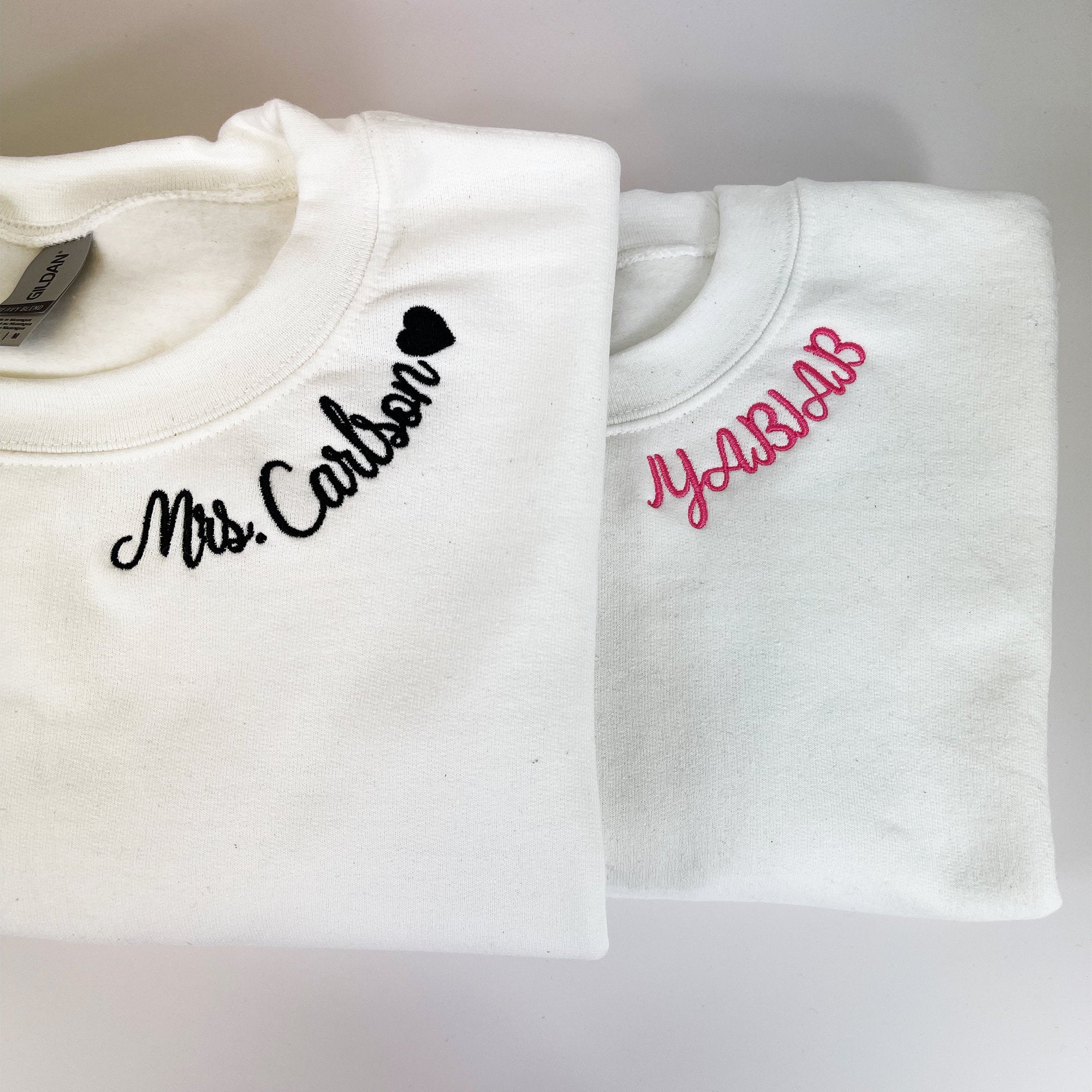 Custom Neckline Mama Embroidery Sweatshirt with Kid Names