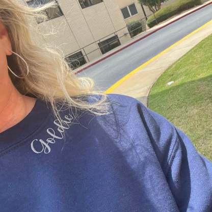 Custom Neckline Mama Embroidery Sweatshirt with Kid Names