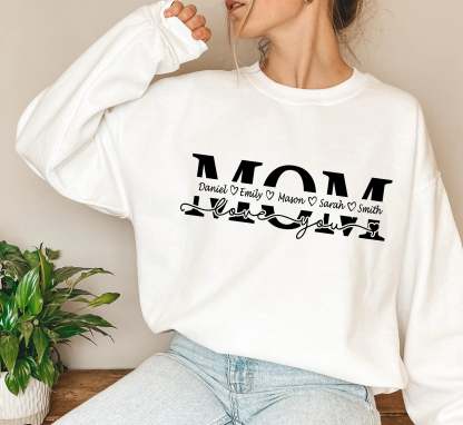 Mother's Day Gift, Mom Kids Split Name Frame, Mom Cut File, Mom Outline, Vector MOM