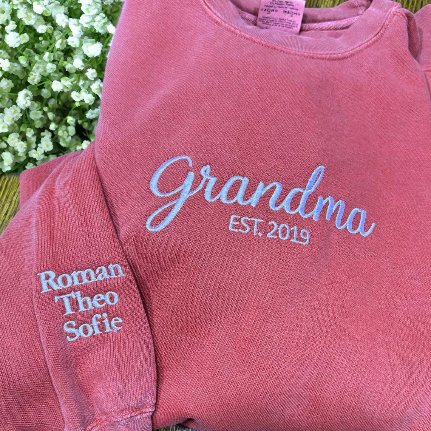 Custom EMBROIDERED Mommy Sweatshirt with Kids Names, Mom gift, Mother's Day Gifts