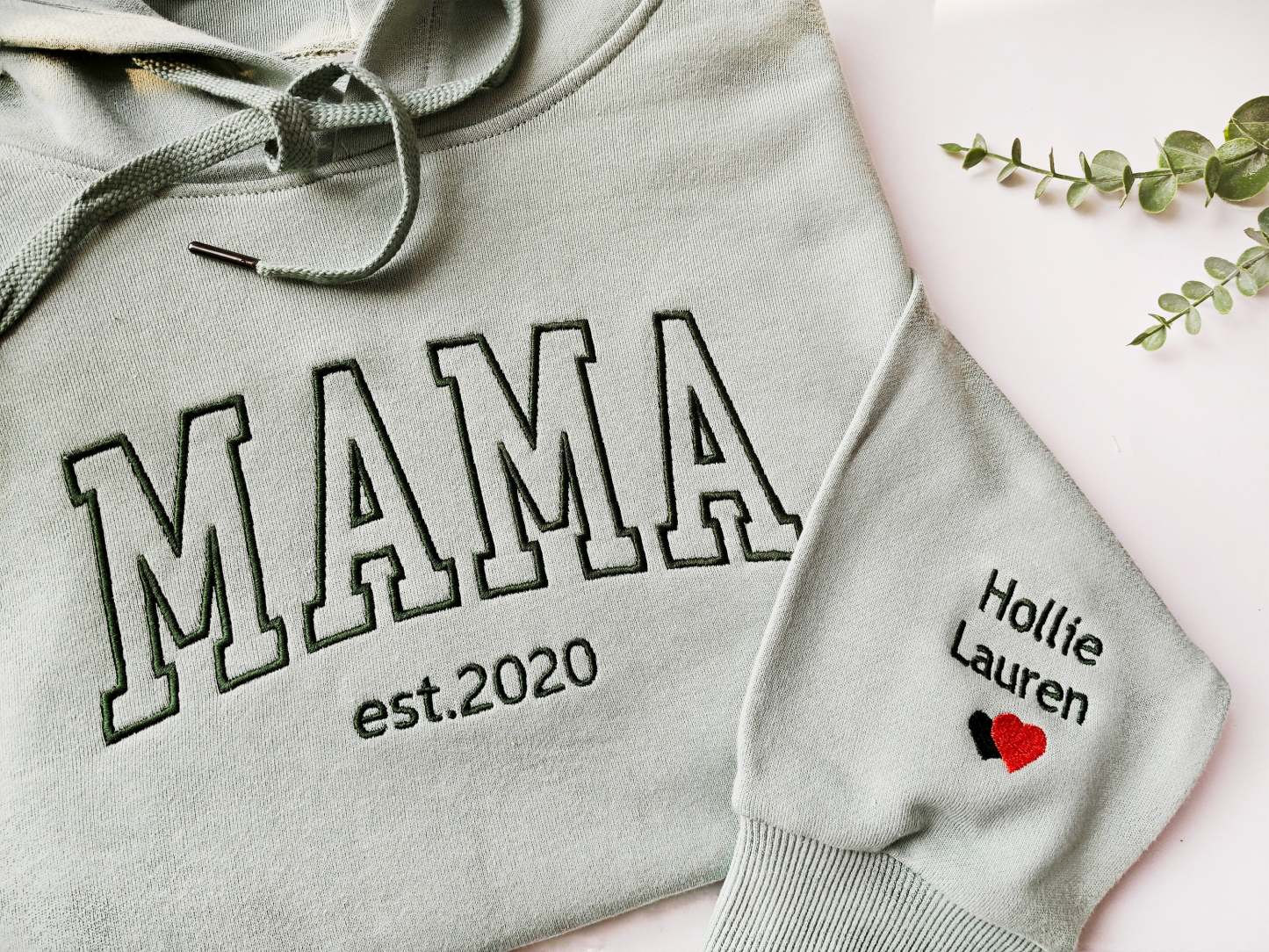 Personalized Mama Embroidered Sweatshirt With Date & Name, Mother's Day Gift