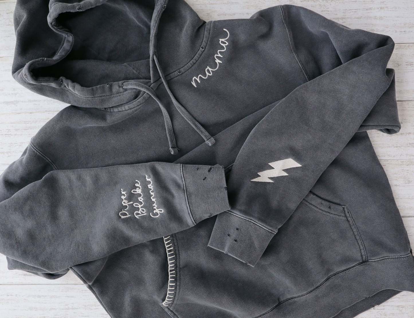 Vintage Custom Mama Embroidered Hand Distressed Hoodie\Sweatshirt-Mother's Day Gifts-Free Shipping!