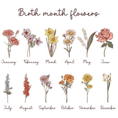 Custom Birth Month Flower LED Night Light, Mother's Day Gift for Grandma Mom