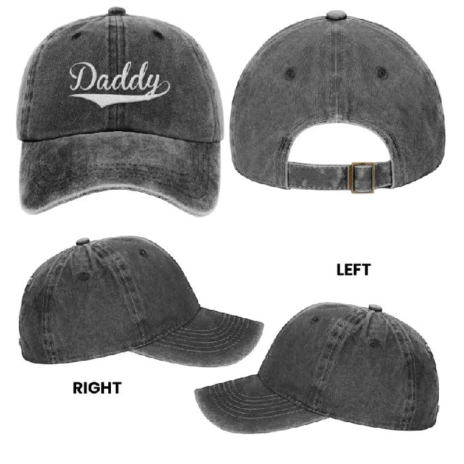Custom Dad With Kids Names - Personalized Embroidered Distressed Hat