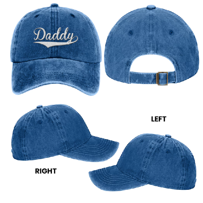 Custom Dad With Kids Names - Personalized Embroidered Distressed Hat